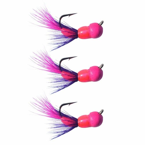 Paquete de 3 - ROSA/PÚRPURA TUNGSTENO AKUA JIG FLARE Panfish Jigs - Imagen 1 de 2