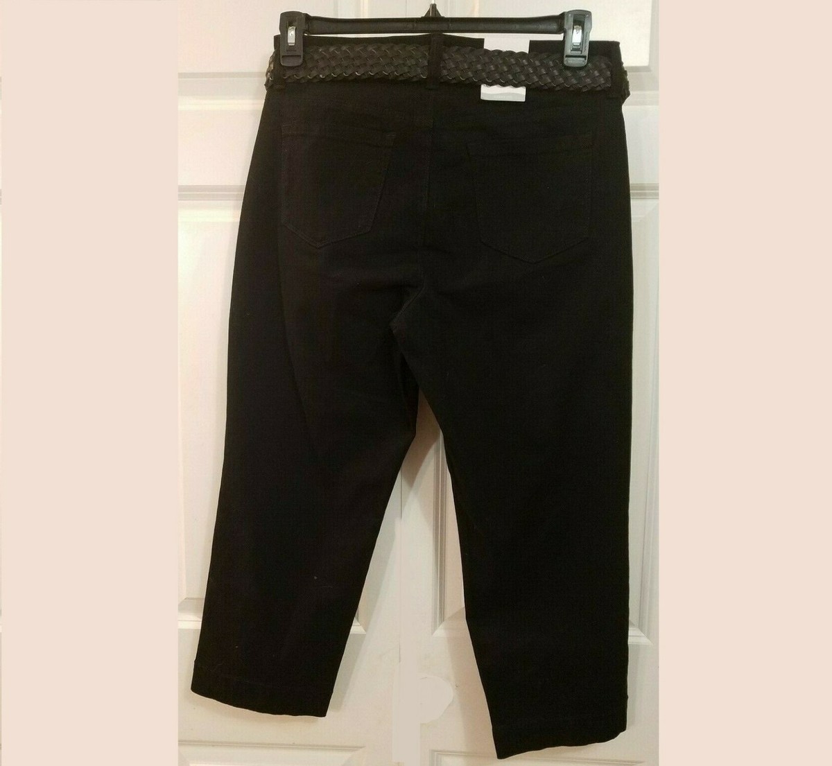 Style & Co Womens 6 Black Pockets Belted Mid Rise Curvy Fit