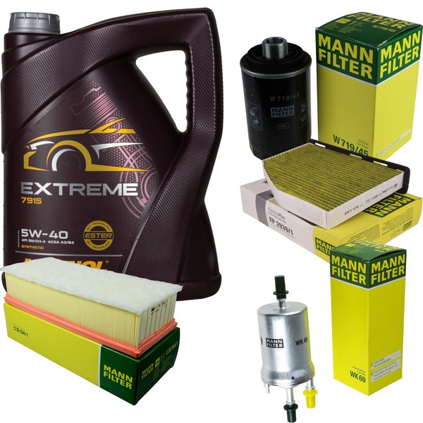 Mann Inspektionspaket 5L Mannol Extreme 5W-40 FüR Audi A3 1.8 Tfsi 2.0 Vw Golf-image