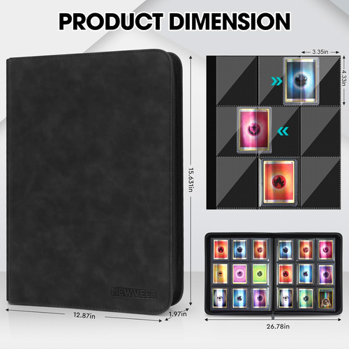Raccoglitore Carte, Album Top Loader Card Binder Contiene 252 Top Loaders, 9 Tas - Foto 3 di 12