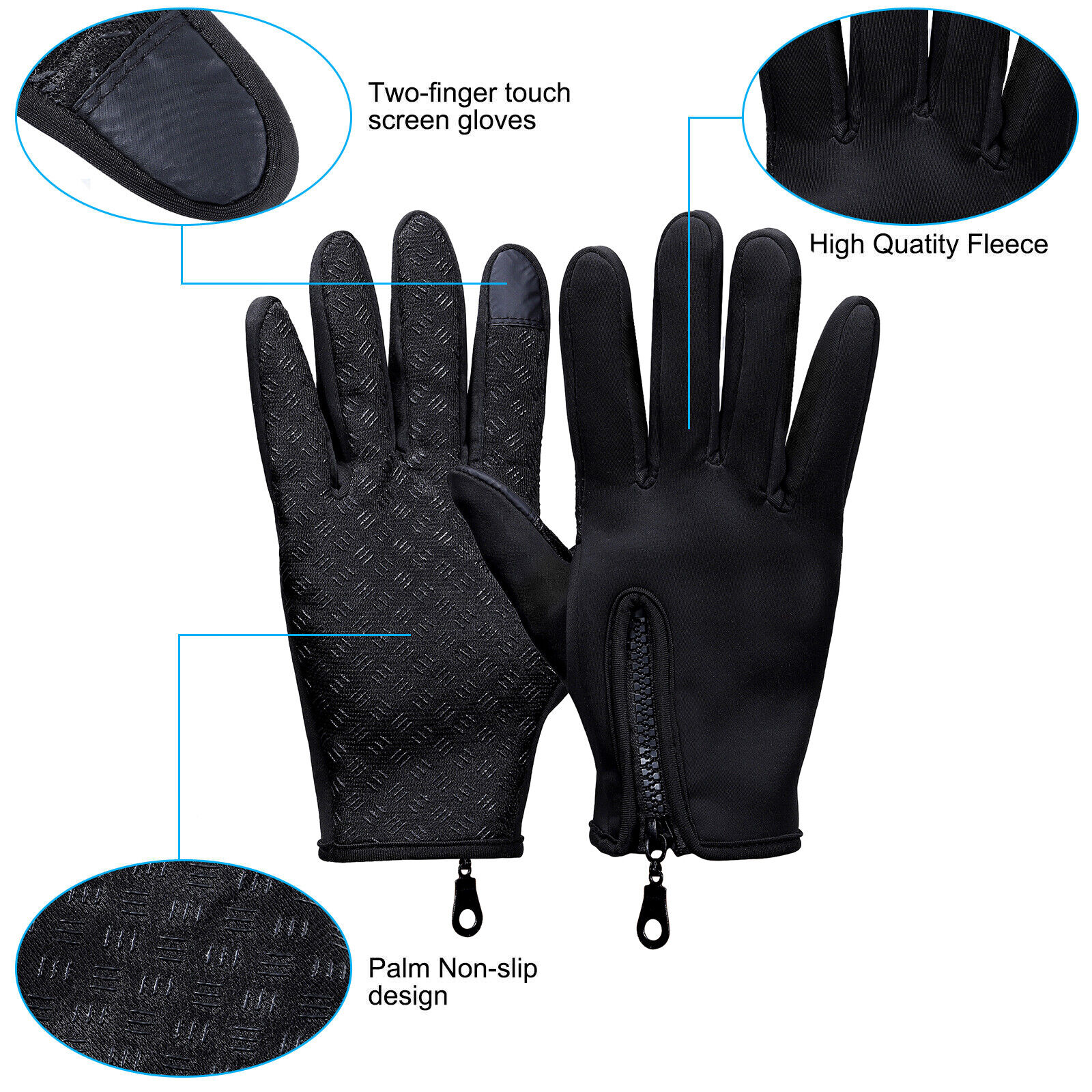 Men Women Winter Warm Windproof Waterproof Anti-slip Thermal Touch Screen Gloves