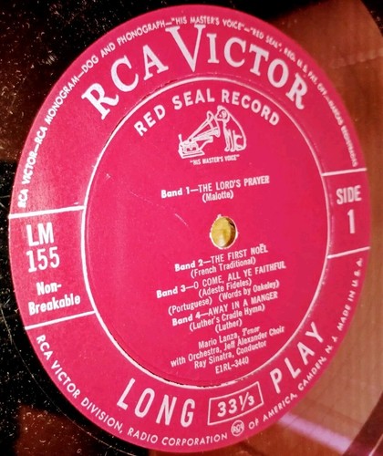 MARIO LANZA SINGS Because You're Mine 10" LP Soundtrack RCA Victor Record LM701V - Picture 4 of 4