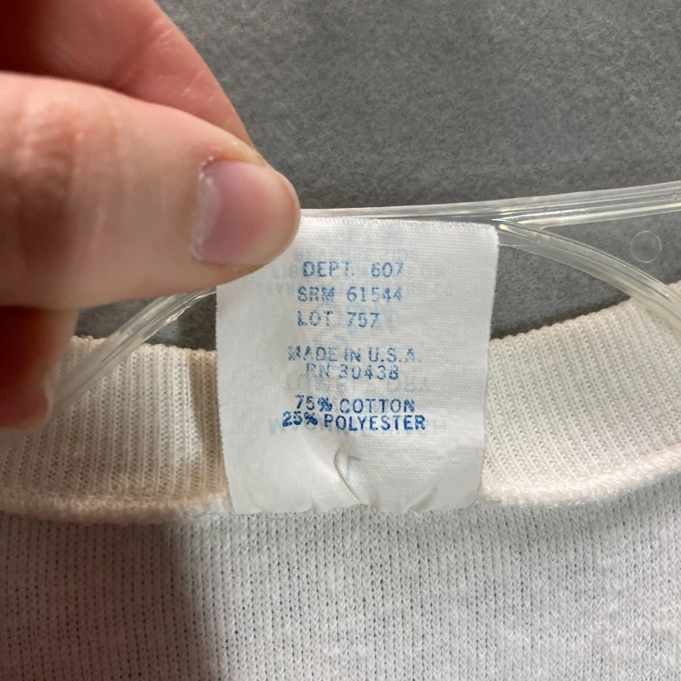 Camisa de Colección Sears Terry Tela Cuello en V Mujer Adulto Grande Blanca Años 70 Manga Corta Foto 3 de 4