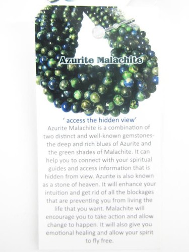 Azurite Fluorite Halskette, echte Natursteine Heilsteine Edelsteine, Modeschmuck - Bild 9 von 10
