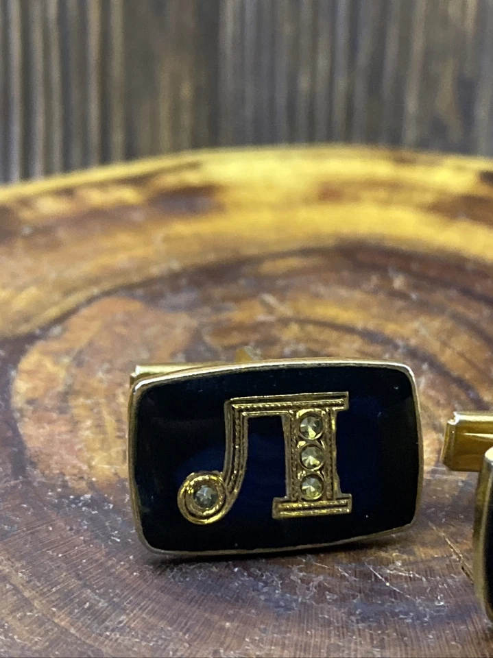 Vintage  " Л " Monogram Initial Letter Cuff Links 70's. Made in USSR #4410 - Image 3 of 4