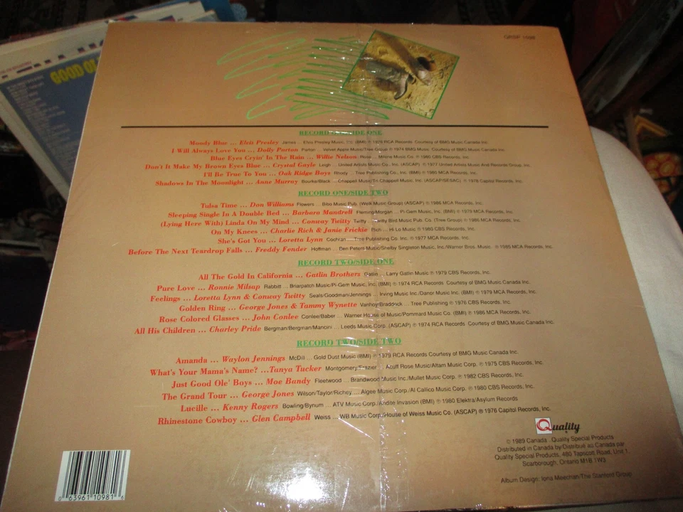 Sealed 1989 V/A NUMER ONE COUNTRY HITS 1970-1979 Canada 2 LP Quality QRSP 1098 - Image 2 of 2