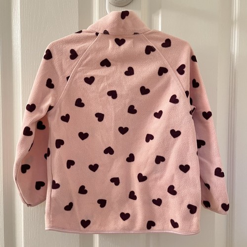 H&M Pink Hearts Fleece Jacket Zippy Girls Size 2-4 yrs - Picture 6 of 8