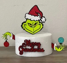 Grinch Christmas Cake Topper