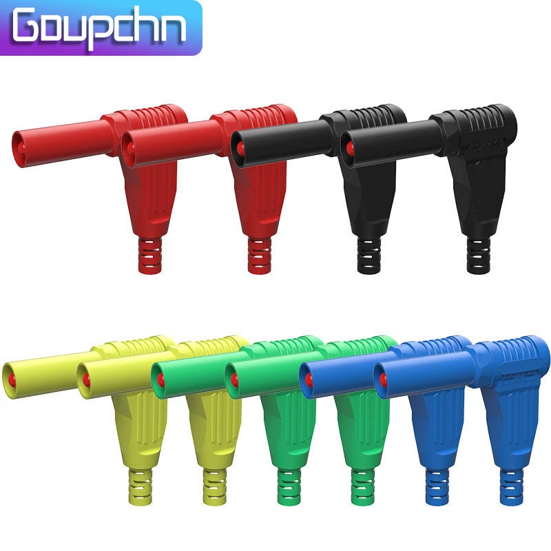 10 STCK. Rechter Winkel 4 mm Ummantelter Bananenstecker Kupfer Lötzinn Typ Zum Selbermachen Steckverbinder 32A - Bild 1 von 4