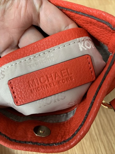 Authentic Michael Kors Orange Leather Small Crossbody Bag - Picture 5 of 7