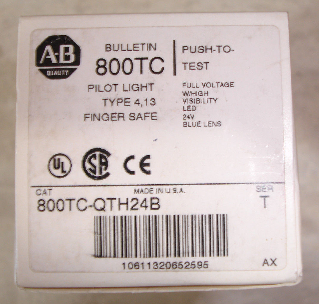 New Allen Bradley Rockwell Automation 800TC-QTH24B 24v Blue Push Button Pilot