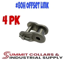 80H Offset Half Link for Heavy Duty Roller Chain Single Strand (Qty 4)