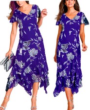 "Retourenware"Mehrlagiges Zipfelkleid Kleid Größe 44 lila bedruckt Neu 957845