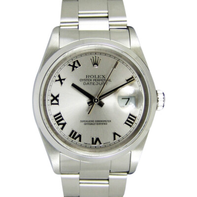 ROLEX - Mens 36mm Stainless Steel DATEJUST Silver Roman 16200 - SANT BLANC