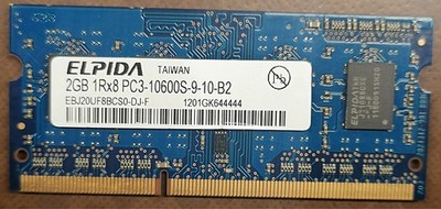 Speicher ELPIDA DDR3, S0, 2 GB, 10600S 9-10-B2, getestet, 100% OK