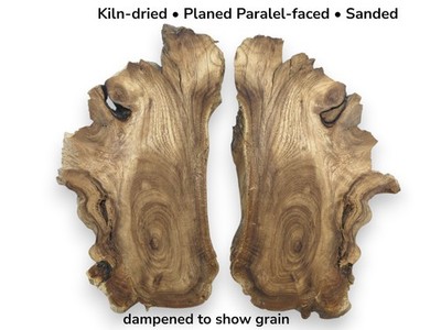 Japanische Pagode Baumwurzel Scheiben Bookmatched Live Edge Holz Paar #023