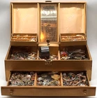 Large Vintage Estate Costume Jewelry lot w/Large Jewelry Box
