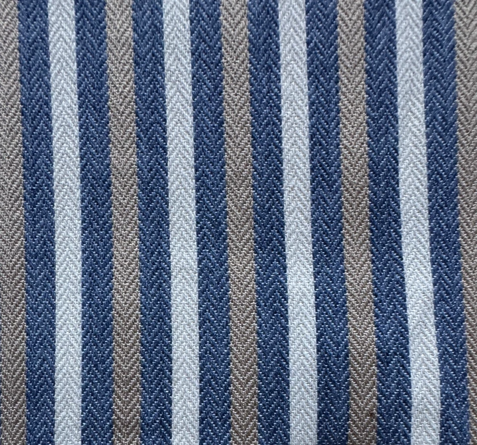 Ralph Lauren Shorebirds Ticking Denim Italy Designer Fabric Remnant 24 x 24" - Image 3 of 3