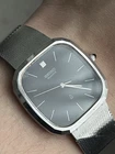 Seiko Tank Emblem Mens Vintage Silver Watch 6030-5200 RARE JDM! Quartz Date
