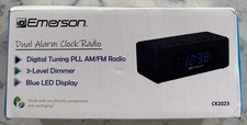 Emerson CK2023 Dual Alarm Clock Radio Black Digital AM/FM Tuning LED Display