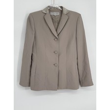 Kasper Company ASL Taupe Three Button Tailored Blazer Jacket Womens Sz 6