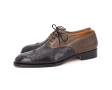 $865 | VASS 44 US 11 BLACK BROWN LEATHER U LAST WING TIP AUSTERITY BROGUE