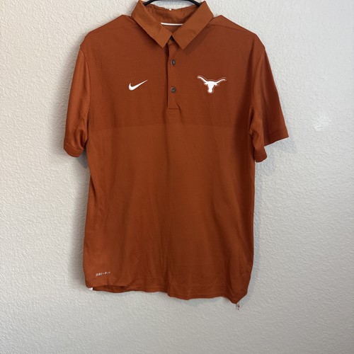 Texas Longhorns Nike Dri-Fit Polo Shirt Men Medium Burnt Orange Performance UT