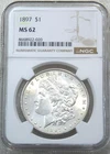 1897 P Morgan Silver Dollar NGC MS62 Frosty PQ Just Graded New Holder #N258T