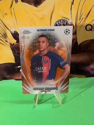 2023-24 Topps UEFA Kylian Mbappe #USC-39 Orange /25 Jersey Match 07/25 PSG