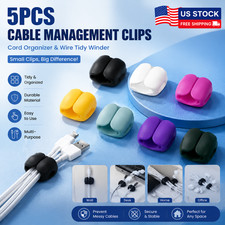 5-10pack Cable Management Clips Wire Organizer Cord Holder for Desk Office Home