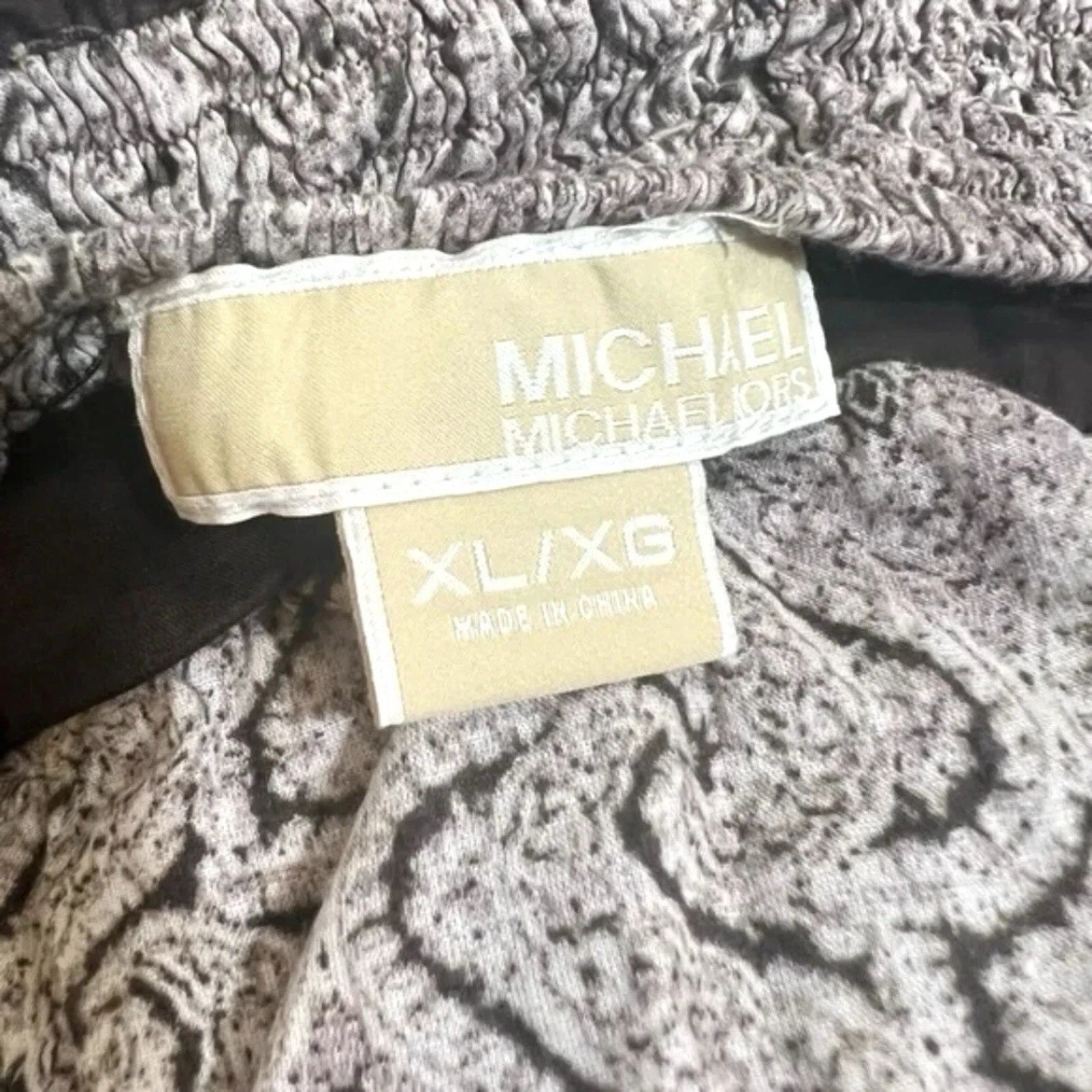 Abito MICHAEL Michael Kors XL Halter boho a strati marrone paisley foderato in cotone