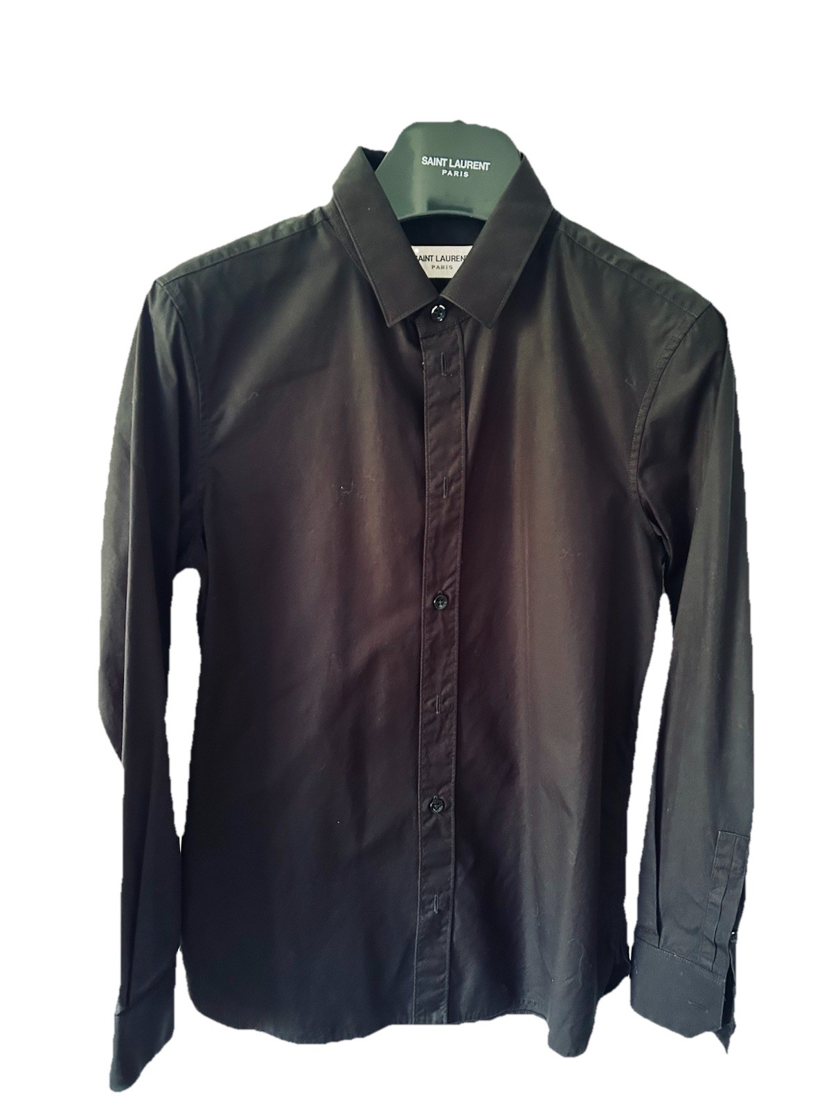 Camicia camicetta Saint Laurent Paris autentica cotone nero taglia F38 Francia US 6