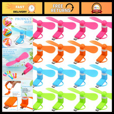 16 Pcs Mini Phone Fan Set - USB Type C, Portable, 4 Colors, Ideal for Travel