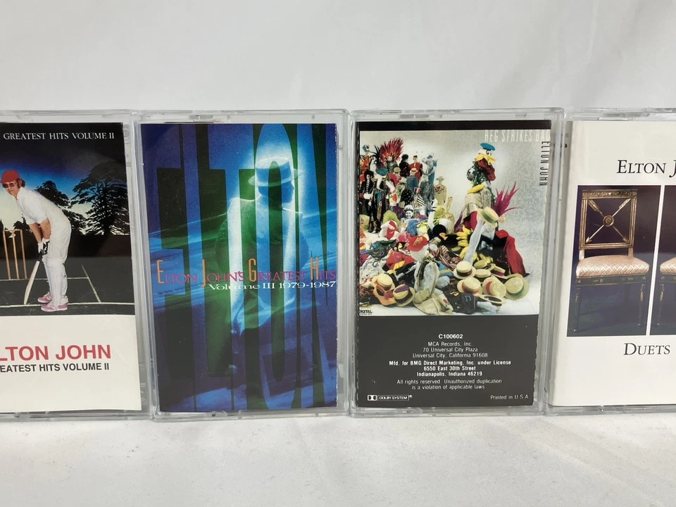 ELTON JOHN Cassette Tape Lot x6 Greatest Hits 1 2 3 Duets One Live Reg Strikes - Image 4 of 4