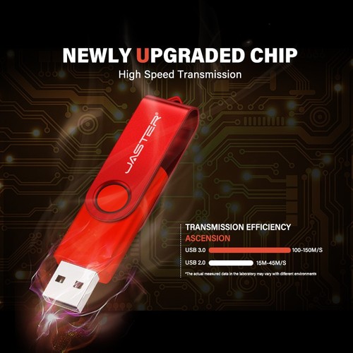 Key Chain USB 3.0 Flash Drive 128GB Rotatable High Speed Memory Stick Storage - Afbeelding 6 van 16