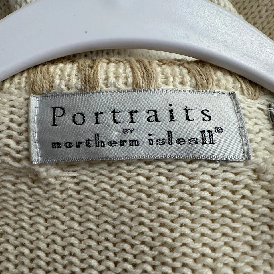 Cárdigan suéter Northern Isles II para mujer pescador talla 1X grueso tejido con cable Foto 3 de 4