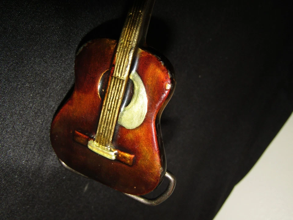 Пряжка ремня для акустической гитары Baron Buckles Solid Brass and Enamal 1978 дополнительный штифт - Изображение 3 из 4