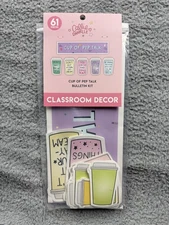 Callie Danielle Cup of Pep Talk Classroom Decor Bulletin Board Kit 61 Pc Teacher