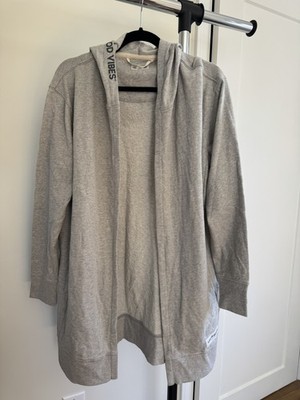 Life is Good Women's Solid French Terry Beyond Hip Hoodie Heather Gray