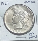 Free SHIPPING 1921-P SOLID+ GEM BU SILVER DOLLAR Proof Like Reverse Key Date