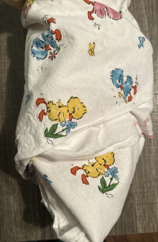 Manta Receptora Bebé Vintage Unisex Pollitos Medline Franela Cepillada 100% Algodón Foto 2 de 4
