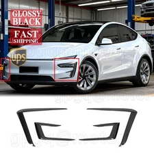 For Tesla Model Y Juniper 24-2025 Glossy Black Fog Light Lamp Cover Trim Garnish