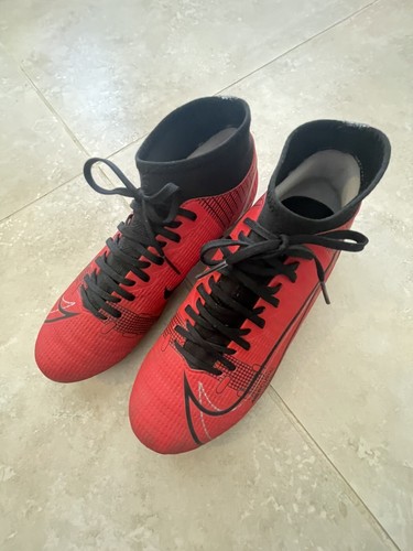 Nike Mercurial Soccer Cleats Custom Red Black Silver Size US. 5.5 - Picture 8 of 8