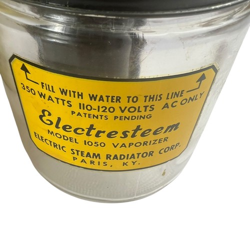 Vintage Electresteem Electric Steam Radiator Vaporizer Glass Medicant Cup 1050 - Picture 4 of 15