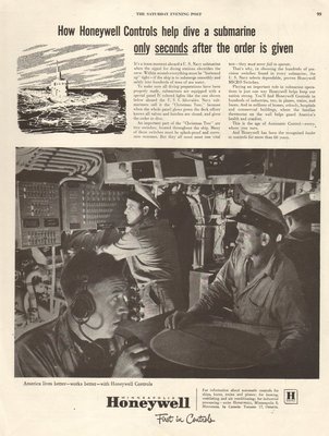 1951 vintage AD HONEYWELL Controls Dive Submarine control