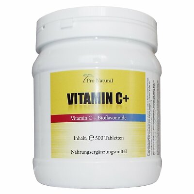 500 Tabletten Vitamin C 1000mg Hagebuttenextrakt + Bioflavonoiden Time Released