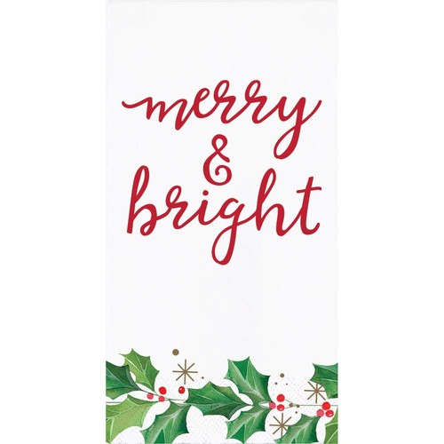 Decorative Paper Hand Towels for Christmas Bathroom Decor Guest Towels 32 Count