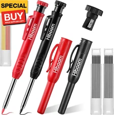 2 Pcs Carpenter Mechanical Pencils Marker with 18 Pcs Refills Construction Woodw