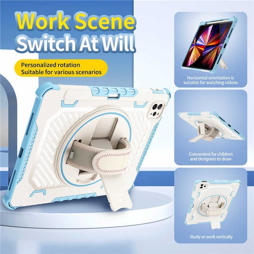 Shockproof Stand Case Cover + Strap For iPad 5/6/7/8/9/10th Gen Air 4/5 Pro 2022 - Picture 4 of 62