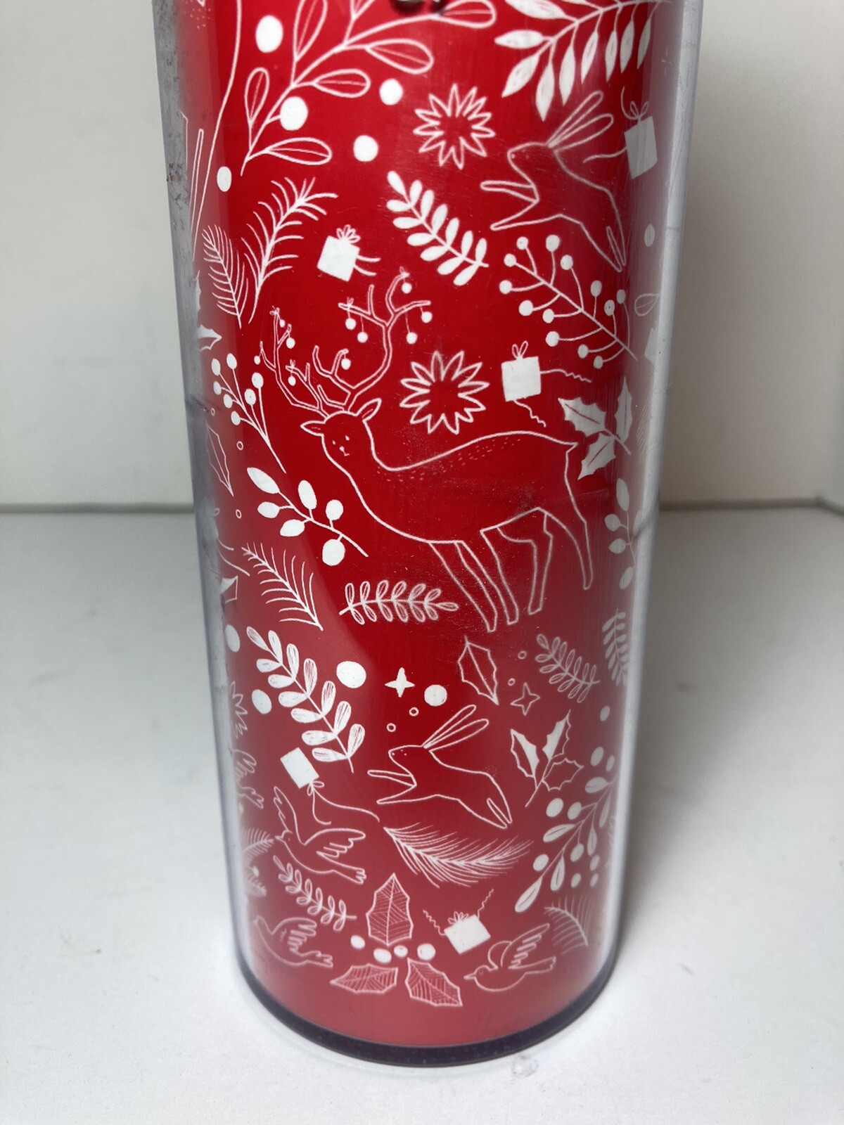 Starbucks China White Christmas 17oz HuskyThermos Tumbler with Red